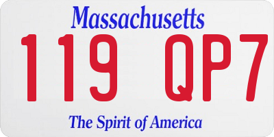 MA license plate 119QP7