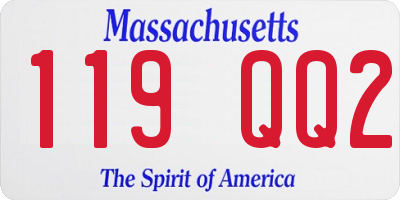 MA license plate 119QQ2