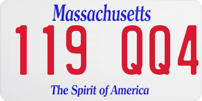 MA license plate 119QQ4