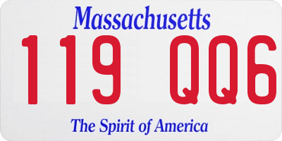 MA license plate 119QQ6