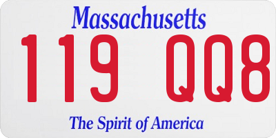 MA license plate 119QQ8
