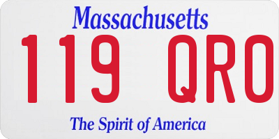 MA license plate 119QR0