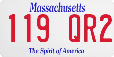 MA license plate 119QR2