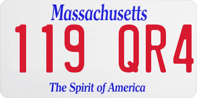 MA license plate 119QR4
