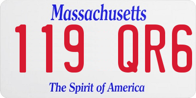 MA license plate 119QR6