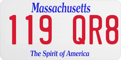 MA license plate 119QR8