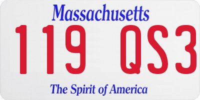 MA license plate 119QS3