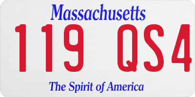 MA license plate 119QS4