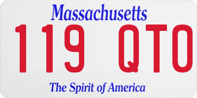 MA license plate 119QT0