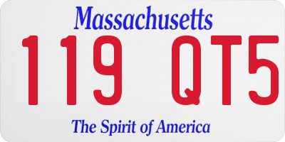 MA license plate 119QT5