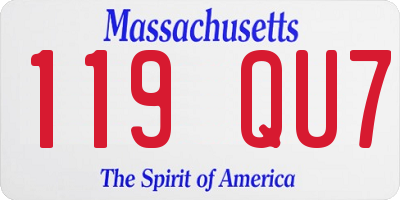 MA license plate 119QU7