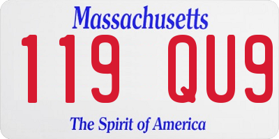 MA license plate 119QU9