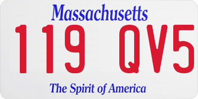 MA license plate 119QV5
