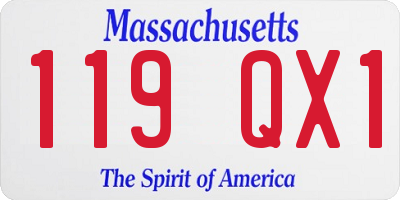 MA license plate 119QX1
