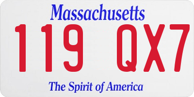 MA license plate 119QX7