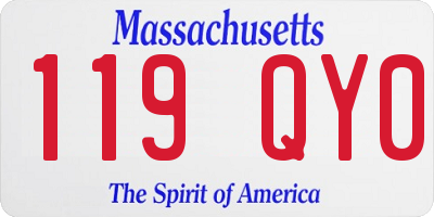 MA license plate 119QY0