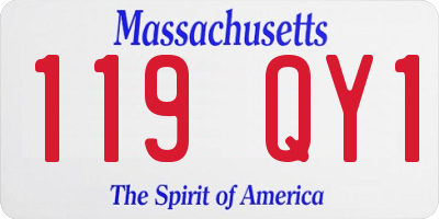 MA license plate 119QY1