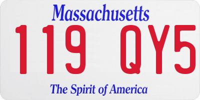 MA license plate 119QY5