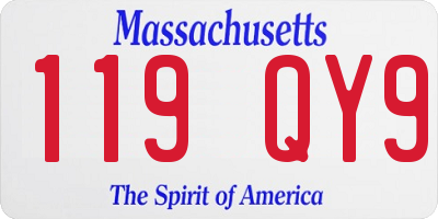 MA license plate 119QY9