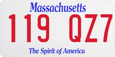 MA license plate 119QZ7