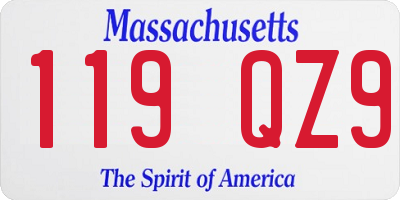 MA license plate 119QZ9