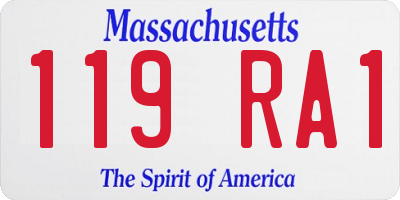 MA license plate 119RA1