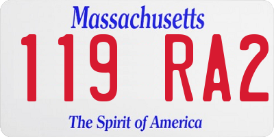 MA license plate 119RA2