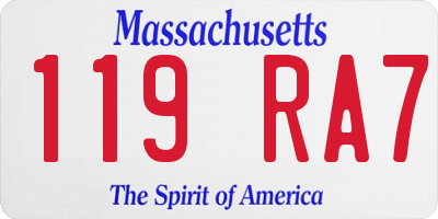 MA license plate 119RA7