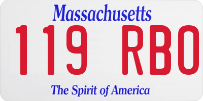 MA license plate 119RB0