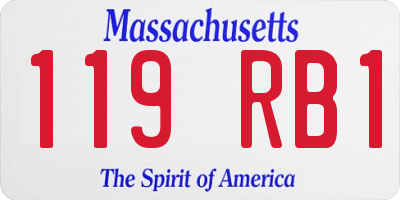 MA license plate 119RB1