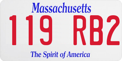 MA license plate 119RB2