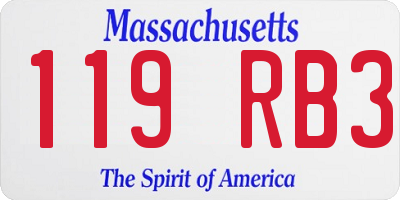 MA license plate 119RB3