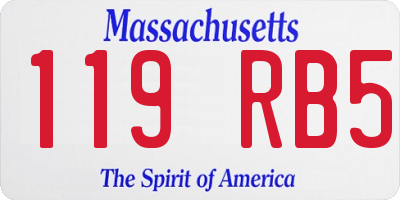 MA license plate 119RB5