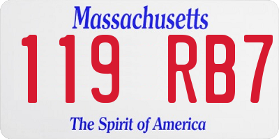 MA license plate 119RB7