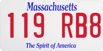MA license plate 119RB8