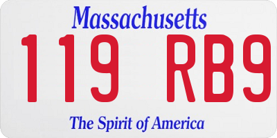 MA license plate 119RB9