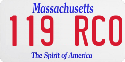 MA license plate 119RC0