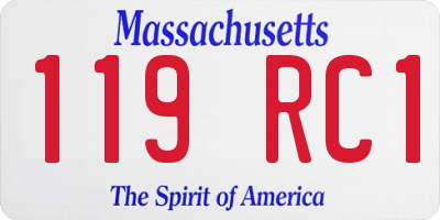 MA license plate 119RC1