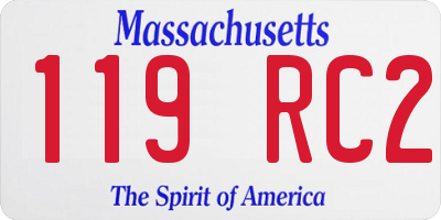 MA license plate 119RC2