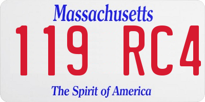 MA license plate 119RC4