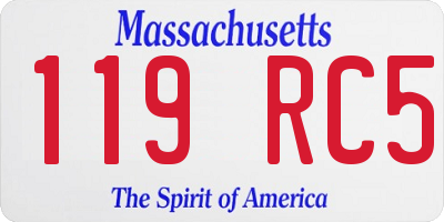 MA license plate 119RC5