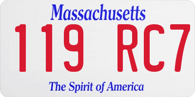 MA license plate 119RC7