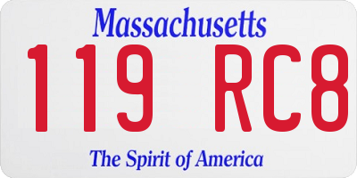 MA license plate 119RC8