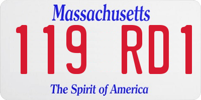 MA license plate 119RD1