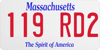 MA license plate 119RD2