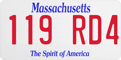 MA license plate 119RD4