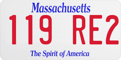 MA license plate 119RE2