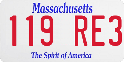 MA license plate 119RE3