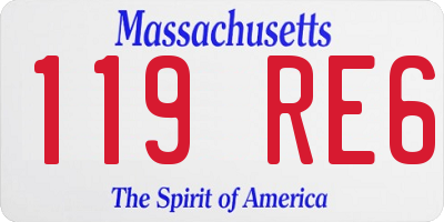 MA license plate 119RE6