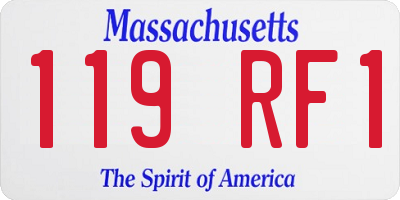 MA license plate 119RF1